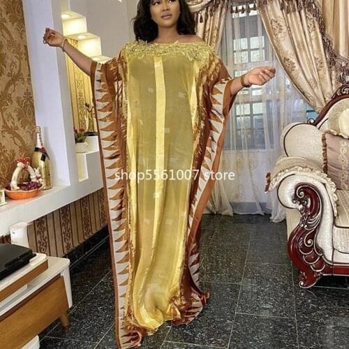 African Dresses For Women Fashion Chiffon Summer Maxi Long Dress Oversized Leisure Print Gown Abaya Africa Clothing