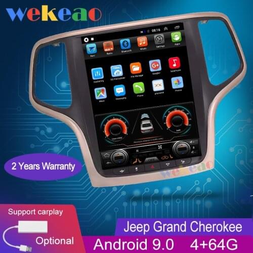 Wekeao 10.4" Vertical Screen Tesla Style 1 Din Android 9.0 Car Radio For JEEP Grand Cherokee Car Dvd Player Auto GPS 4G Carplay