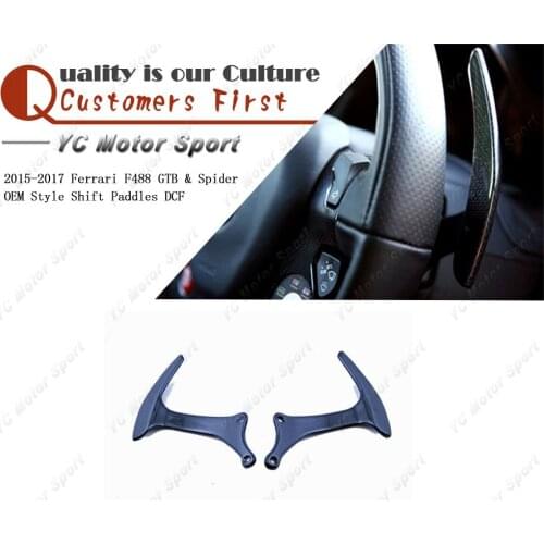 Car Accessories Dry Carbon Fiber OEM Style Shift Paddle Fit For 2015-2017 F488 GTB & Spider Shift Paddles Car-styling