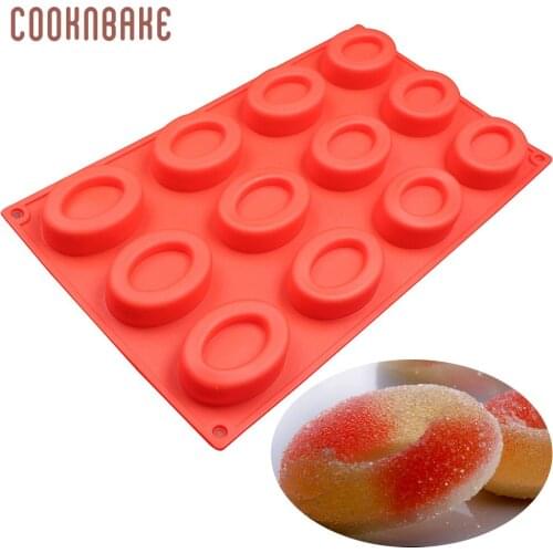 COOKNBAKE silicone cake mold for cooking oval donut mould zero shaped cookies molds chocolate Baking moulds 12 holes cake tools