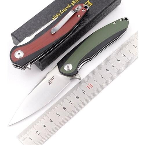 Eafengrow 2020 Fish Real D2 steel ball bearing Folding G10 Camping Hunting Kitchen Survival Outdoor EDC Tool Utility Knife