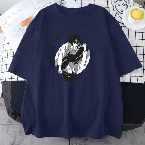 Womens T Shirts Death Note Anime Cool Printing 2021 Summer Hot Sale T Shirt Loose Style Street Tee O-Neck Trendy Women T-Shirt