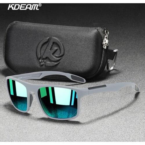 KDEAM Classic Square Polarized Sunglasses Men Women Super light TR90 Frame Sun Glasses Unisex Outdoor Travel UV400 Goggles X76