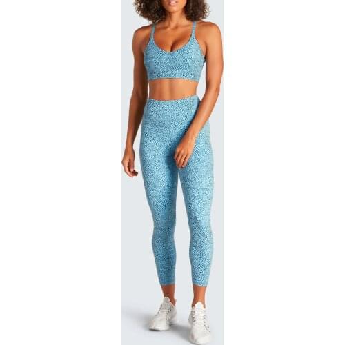 Yoga suit womens summer running leopard print fitness suit