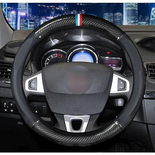 MIDOON Leather Steering Wheel Cover for Renault Clio Megane Alaskan Talisman Kadjar Kaptur Koleos Scenic Symbol Sandero Duster