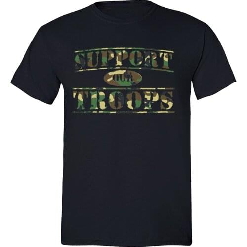 2019 Hot Sale New MenS Support Our Troops T-shirt American Military Shirt USA Army Camo Tshirt Black Summer Fashion