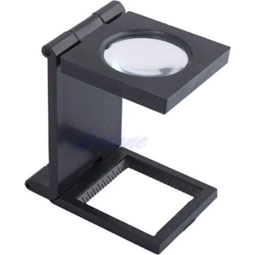 10X Loupe Magnifier Desktop Fabrics Sewing Thread Measure Scale Counter Foldable T84A