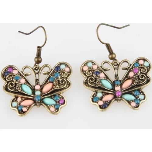 Trendy Charming Fine Jewelry Butterfly Shaped Woman Earrings Color Bronze Drop Shipping