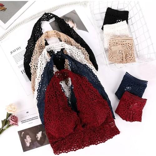 New Fashion Push Up Seamless Women Sexy Lingerie Bra Set Halter Lace Sexy Bra Set Lace Bra Panty Set