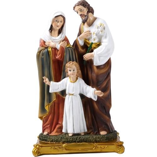 Holy Family Child Jesus the Virgin Mary Saint Joseph Sculpture Religious Catholicism Statue Home Church Decor
