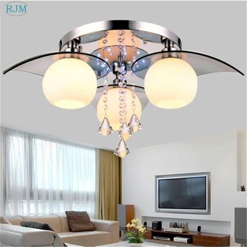 Modern LED Crystal Ceiling Lights Simple Glass Dimmable Ceiling Lamp Living Room Bedroom Home decor Lighting Fixtures
