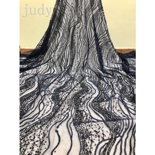 Stock JH034# High class 2 color twisted line beads mesh sequins for wedding dresses alibaba express