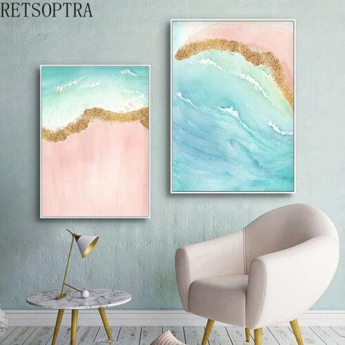 Green Ocean Beach Seascape Print Waves Landscape Wall Art Canvas Poster Paintingsummer Style Picture Modern Home Decoration