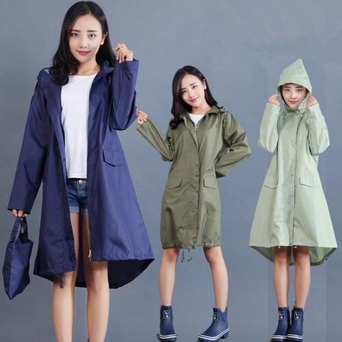 Polyester Raincoat Women Waterproof Long,Light Women Rain Coat Ponchos Jacket With Hood Impermeable Mujer Capa De Chuva