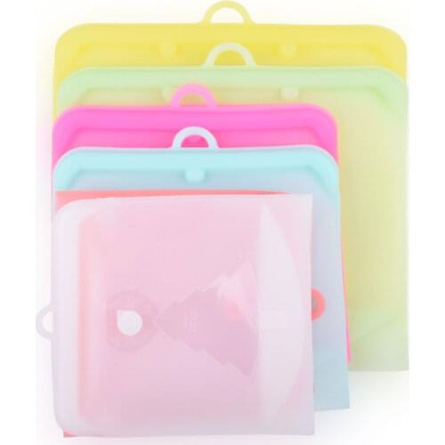 1PC Silicone Food Bag Zero Waste Ziplock Reusable Snack Bag Vegetable Fruits Sandwich Bag Leaking -Proof Kitchen Food Container
