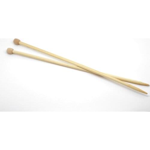 2PCS/Set 34cm Bamboo Hand Sewing Crochet Hook For Stitching Single Pointed Knitting Needle Sweater Knitting