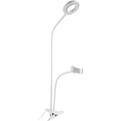 2-in-1 Cell Phone Holder with LED Selfie Ring Light for Live Stream Phone Clip Adjustable Desk Lamp Makeup Light DropshippingNew