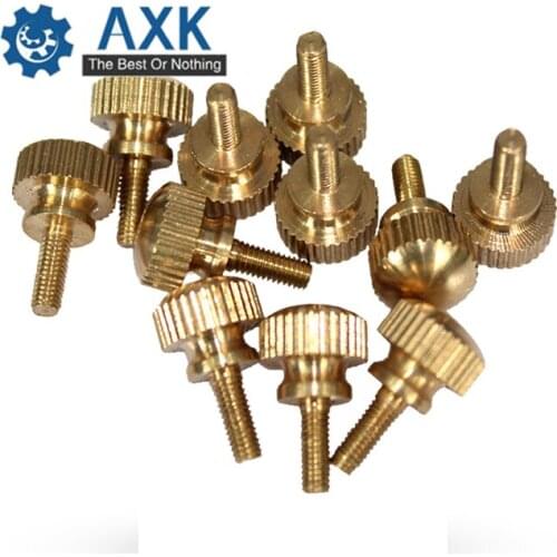 20PCS M3 M4 GB834/DIN464 Hand Tighten Brass Knurled Screws Copper Twist Knurled Bolts Computer Chass Bolt Thumb Screw