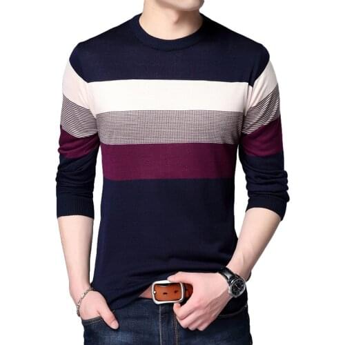 2018 brand social cotton thin mens pullover sweaters casual crocheted striped knitted sweater men jersey clothes