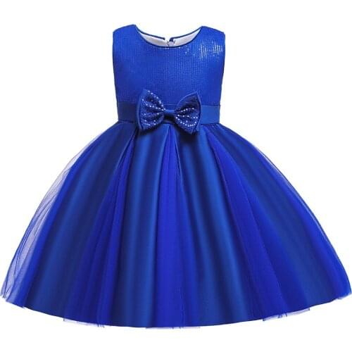 2021 High Quality Girls Fashion Clothing Baby Designer Kids Sequins Bowknot Birthday Party Dress