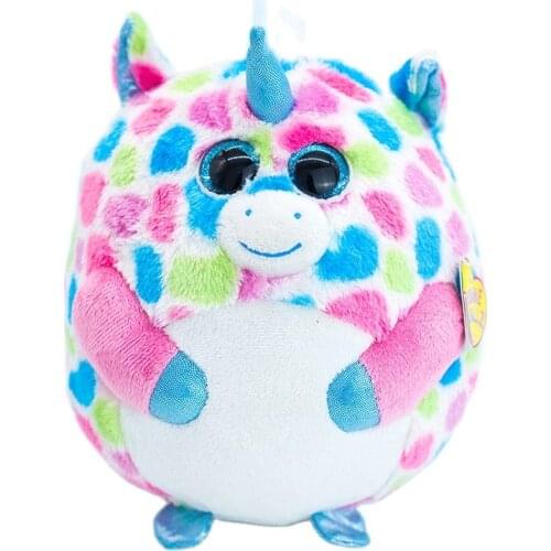 25CM Ty Beanie Big Sparkling Eye The Round Unicorn Ball Colored Tiger Tortoise Cute Animal Soft Stuffed Plush Doll Birthday Gift