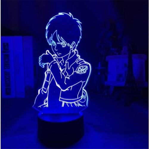 3D LED Lamp Anime Attack on Titan for Home Room Decor Light Cool Kid Child Gift Captain Levi Ackerman Figure Night Light
