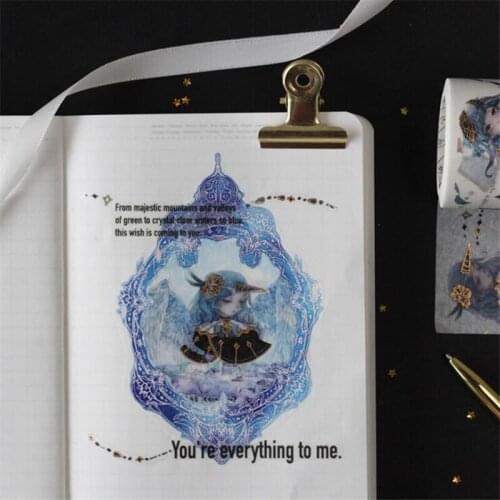 5m Gold Foil Stars Washi Tapes Bullet Journal Masking Tape Adhesive Tape DIY Scrapbooking Decorative Washi Stickers