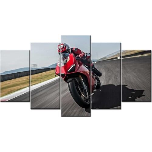 5 Piece Canvas Wall Art Panigale V4 S Super Motorcycle Modular Picture For Home Decor Living Room Decoration Paintings Posters
