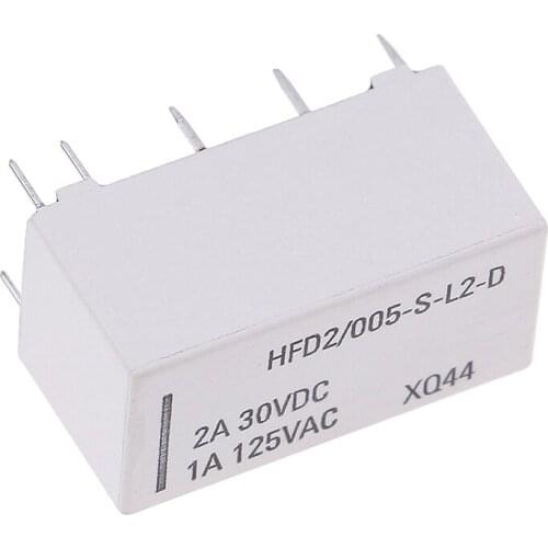 5V Coil Bistable Latching Relay DPDT 30VDC 2A 1A 125VAC HFD2/005-S-L2-D Realy High Quality