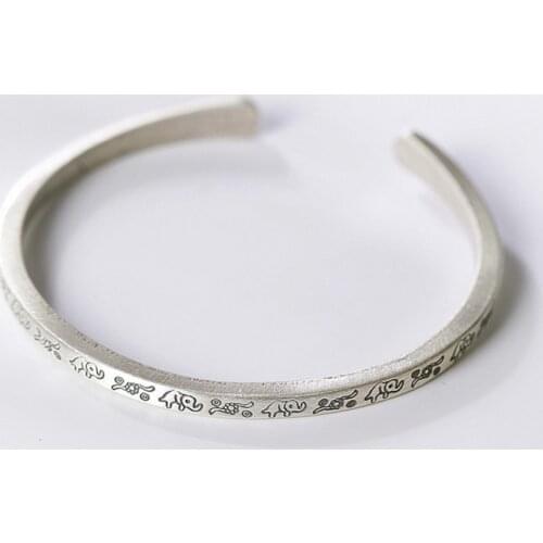 925 sterling Silver Ganesha Elephant women Open bangle Cuff Bracelet A5216