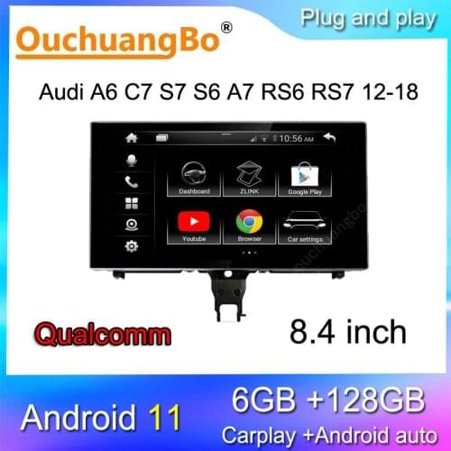 Ouchuangbo car radio multimedia stereo for 8.4 inch A6 C7 S7 S6 A7 RS6 RS7 Android 10 GPS navigation Rotate screen