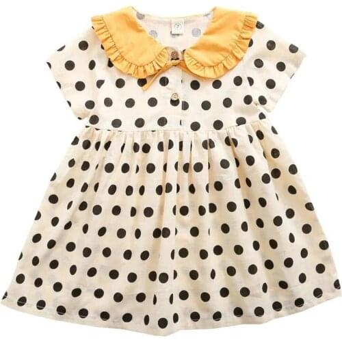 Baby Girl Dress Fashion Kids summer Clothes Princess Girls Dresses dots school beach toddlers casual