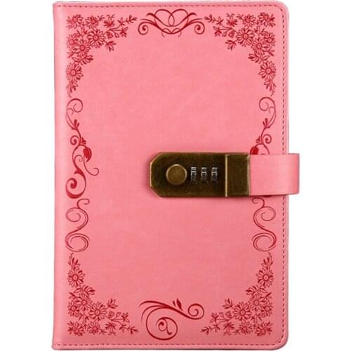 Diary with Lock Notebook A5 Vintage Lockable Paper PU Leather Note Book Traveler Journal Weekly Planner School Stationery Gift