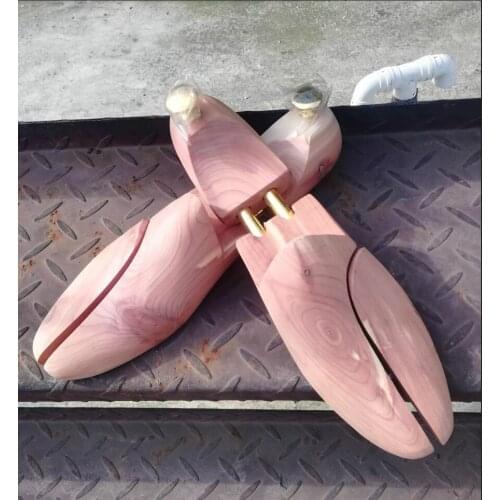 JX186 1 pair Twin Tube Red Cedar Wood Shoe last Adjustable Shoe Shaper Mens Shoe Tree