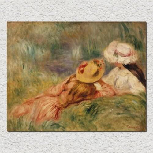 Oil Paintings by Pierre Auguste Renoir Young Girls by the Water C Hand painted Art Reproduction High quality