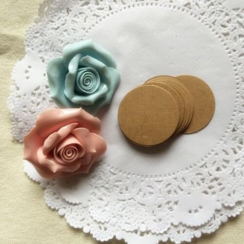 100Pcs Wonderful Round Kraft Paper Tags DIY Food Label Trunk Food Price Marks Tags for Wedding Decoration Card Making 2*2 cm
