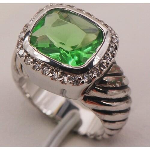 Peridot Fashion 925 Sterling Silver Ring Size 6 7 8 9 10 F647 Fashion Wholesale Jewelry Free Shipping