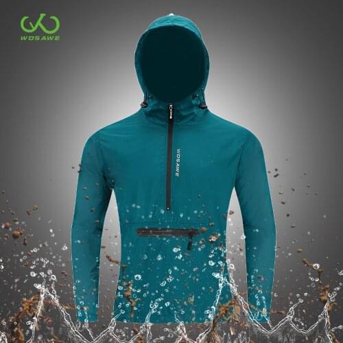 WOSAWE Thin Hooded Motorcycle Jackets with Cap Waterproof Moto Suit Touring Running Cycling Motorbike Racing Wear Sweater Coat