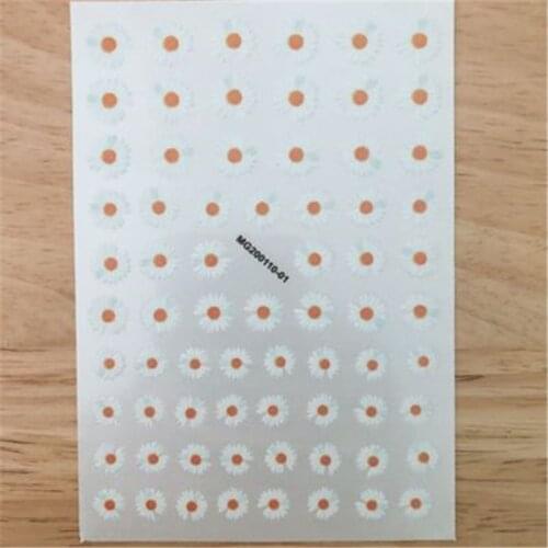 Japanese Style Fashion Hot Selling Back Glue Adhesive Nail Stickers Daisy Flowers Dry Nail Decals Women Manicure Nail Art Girls