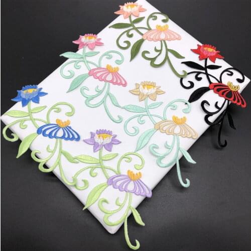 New arrival 20 pcs Flowers Embroidered patches iron on Jeans coat tshirt bag dress decor repair Motif accessory diy