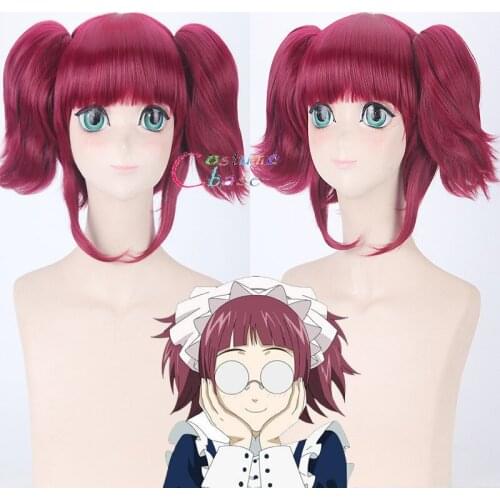 Kuroshitsuji Black Butler Grell Sutcliff Ciel Phantomhive Merlin Cosplay Wig Heat Resistant Synthetic Hair Costume +Wig Cap