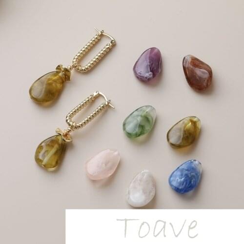 Resin straight hole retro irregular water drop blooming effect resin beads diy beaded hand-made material accessories