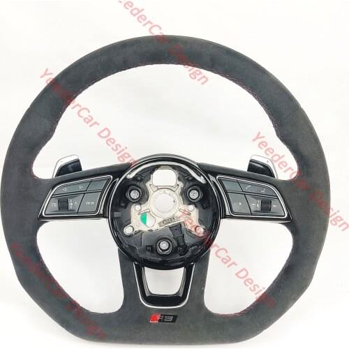 Fully Perforated Leather Steering Wheel Fully Alcantara for Audi RS3 RS4 RS5 A3 A4 A5 S3 S4 S5 2017-2021