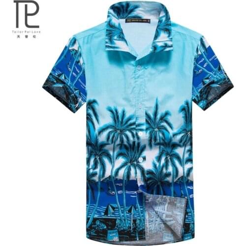 Tailor Pal Love cotton material Short Sleeve Shirt for Casual holiday wading surfing board Printed Beach Shirts