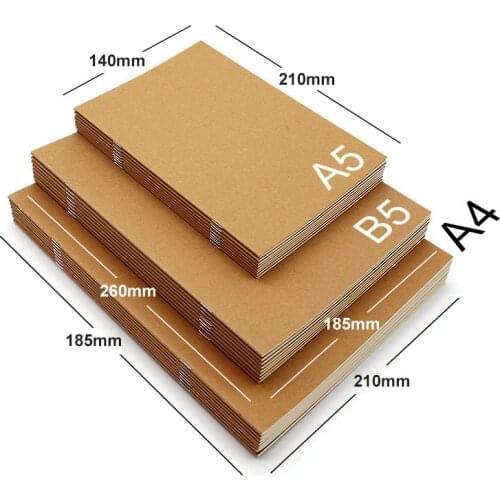 Simple Notebook Student Workbook Cowhide Cover Book School Office Notepad Homework Book Reading Note books Exercise Book