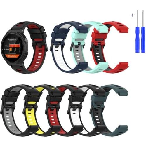 Watch Strap For Garmin Forerunner 220 230 235 620 630 735XT Smart Band Bracelet Silicone Sport Wristband Two-color 22MM 2 Tools