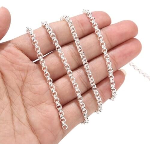Stainless Steel Rolo Chain for DIY Jewelry Making 4MM width Golden/silver/steel color