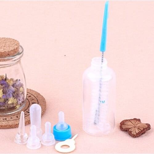 Puppy Kitten Feeding Bottle Nursing Water Milk Feeder With Cleaning Brush Pet Dog Cat Bady Feeder Bottle Pet Feeding Water Tools