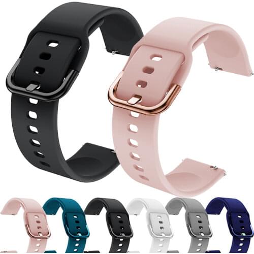 20mm 22mm silicone soft watch band for samsung Gear S3 for GALAXY WATCH 3 41mm 45mm sport strap for Amazfit Bip for active loop