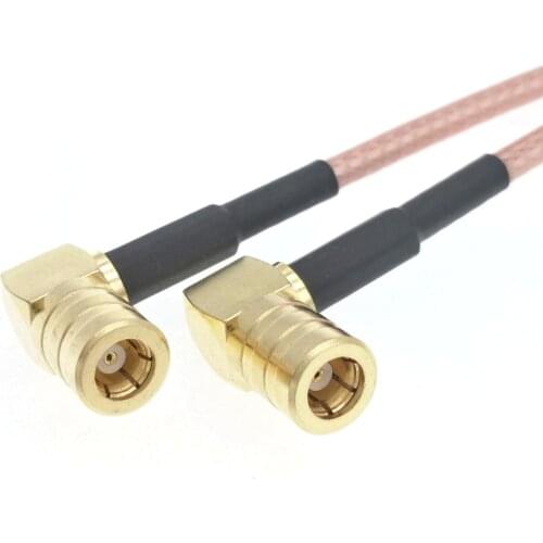 SMB Female Right Angle To SMB Female Right Angle RF Pigtail Cable RG316 8" 20cm